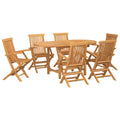 Garten Essgruppe 7 pcs Braun Massivholz Teak