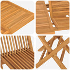 Garten Essgruppe 5 pcs Braun Massivholz Teak