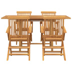 Garten Essgruppe 5 pcs Braun Massivholz Teak