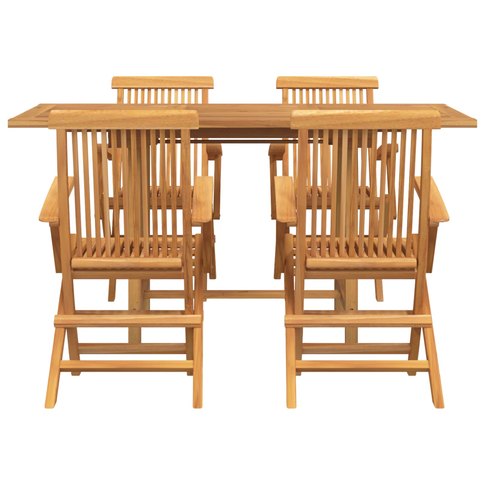 Garten Essgruppe 5 pcs Braun Massivholz Teak
