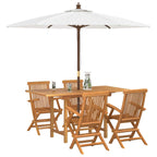 Garten Essgruppe 5 pcs Braun Massivholz Teak