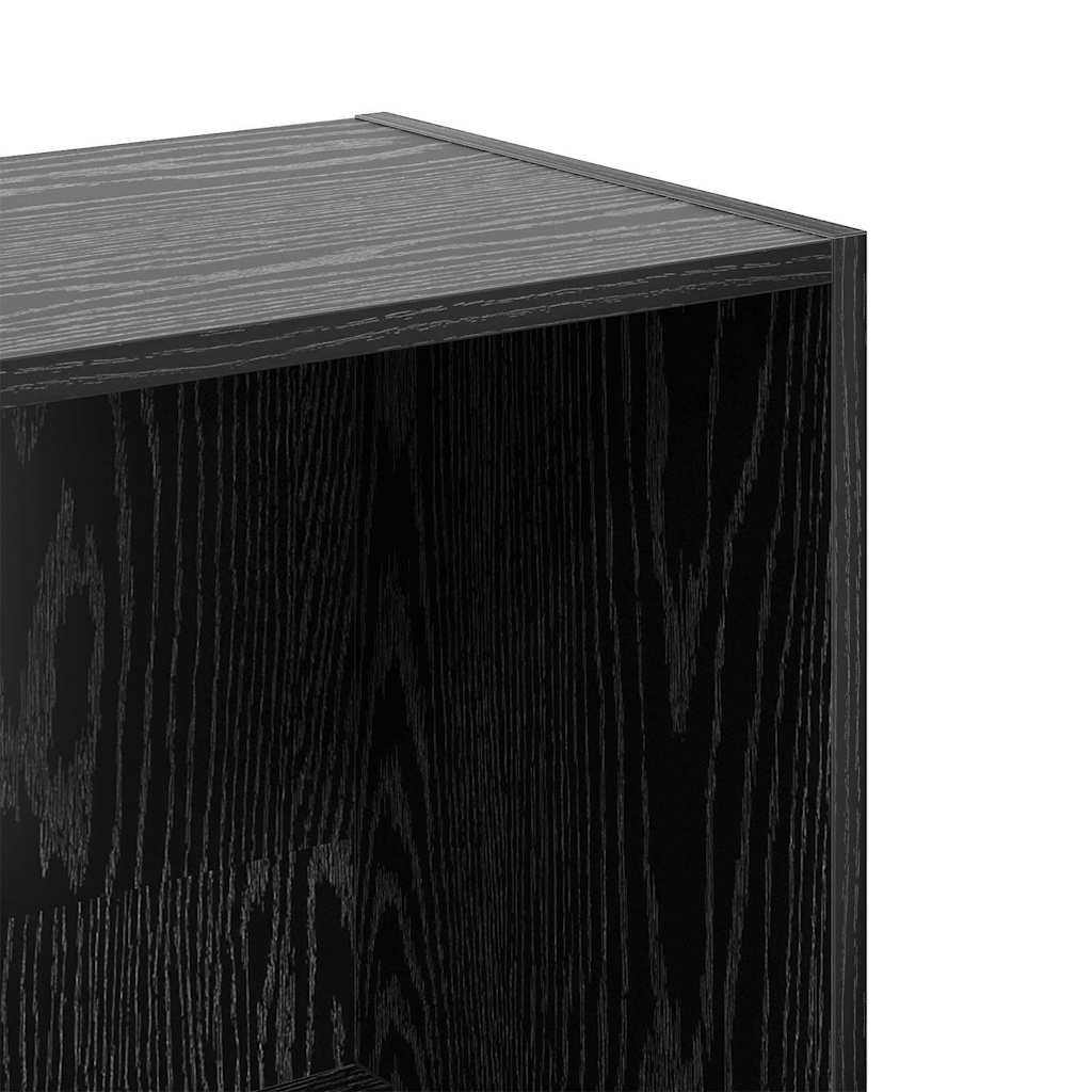 Bücherregal Schwarz Eichen-Optik 40 x 30 x 114 cm Holzwerkstoff