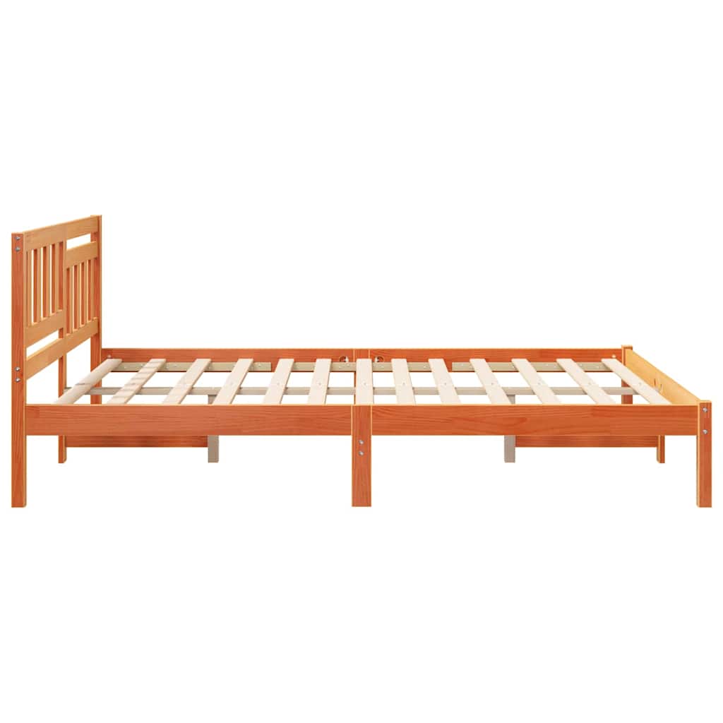 Bettrahmen Wachsbraun 150 x 200 cm Massives Kiefernholz