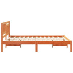Bettrahmen Wachsbraun 140 x 190 cm Massives Kiefernholz