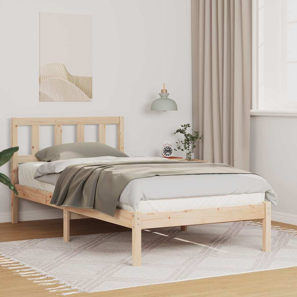 Bettrahmen mit Kopfteil Braun 80 x 200 cm Massives Kiefernholz