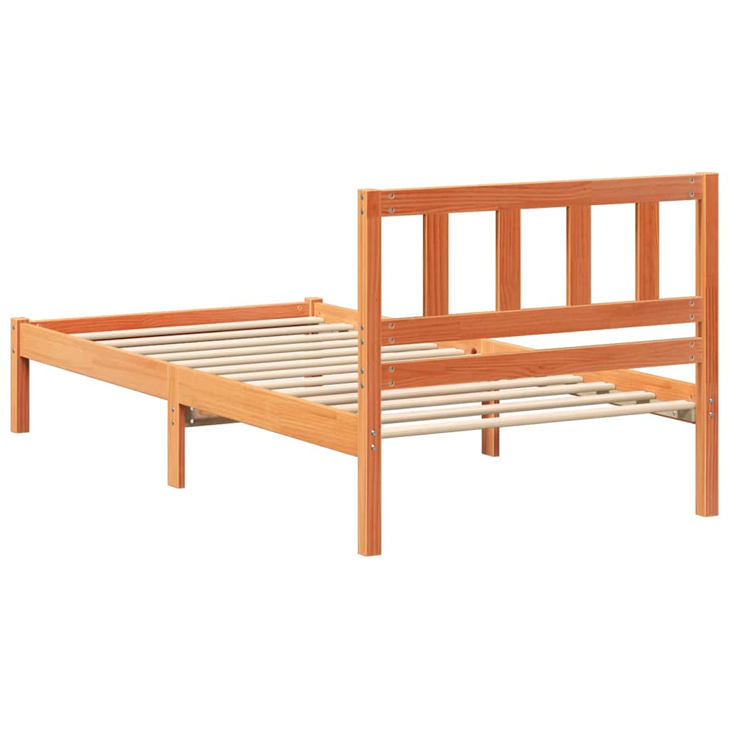 Bettrahmen Wachsbraun 90 x 200 cm Massives Kiefernholz