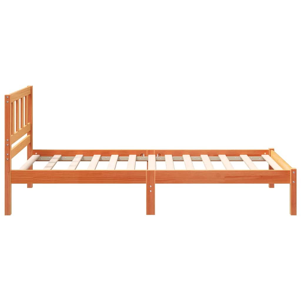 Bettrahmen Wachsbraun 90 x 200 cm Massives Kiefernholz