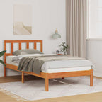 Bettrahmen Wachsbraun 75 x 190 cm Massives Kiefernholz