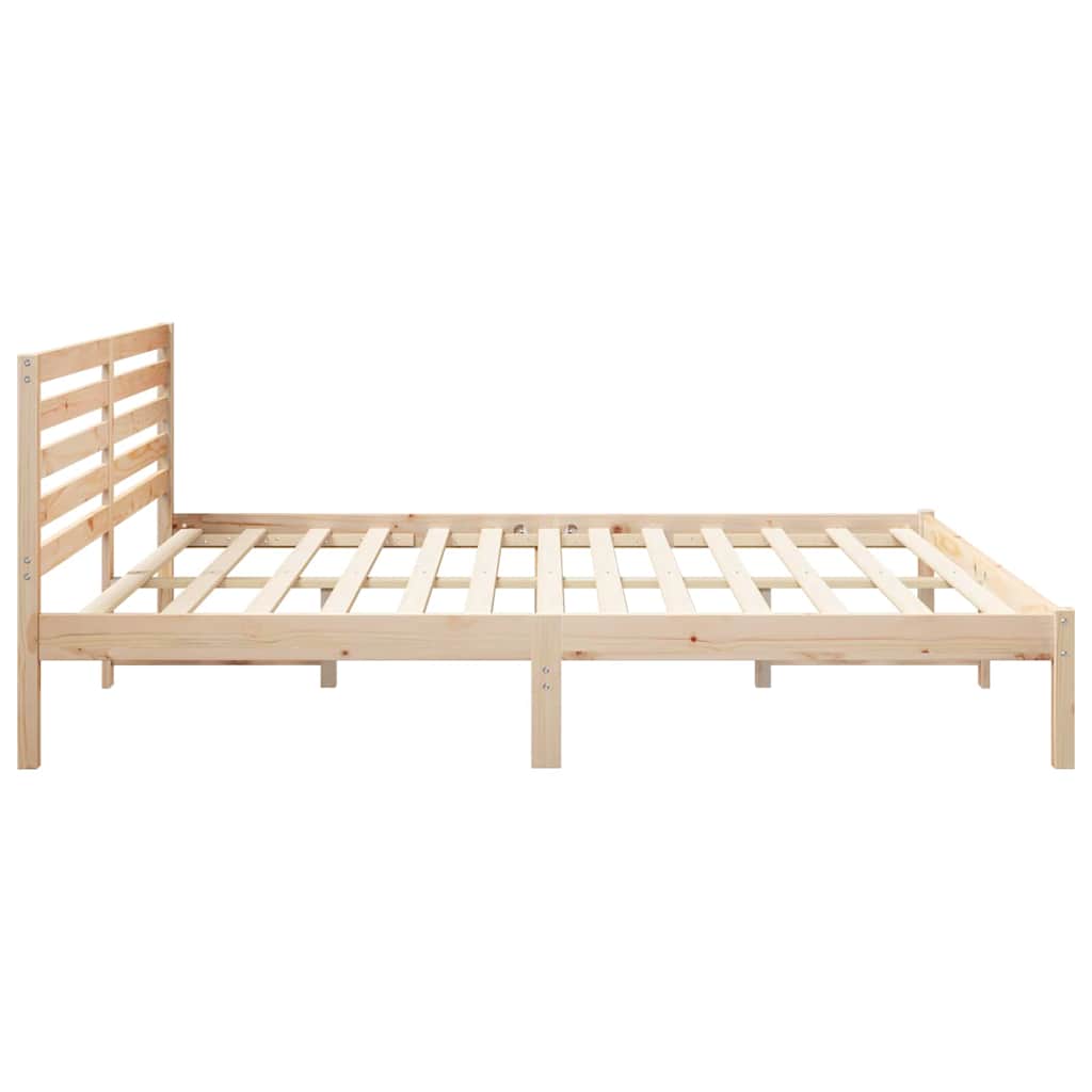 Bettrahmen mit Kopfteil Braun 200 x 200 cm Massives Kiefernholz