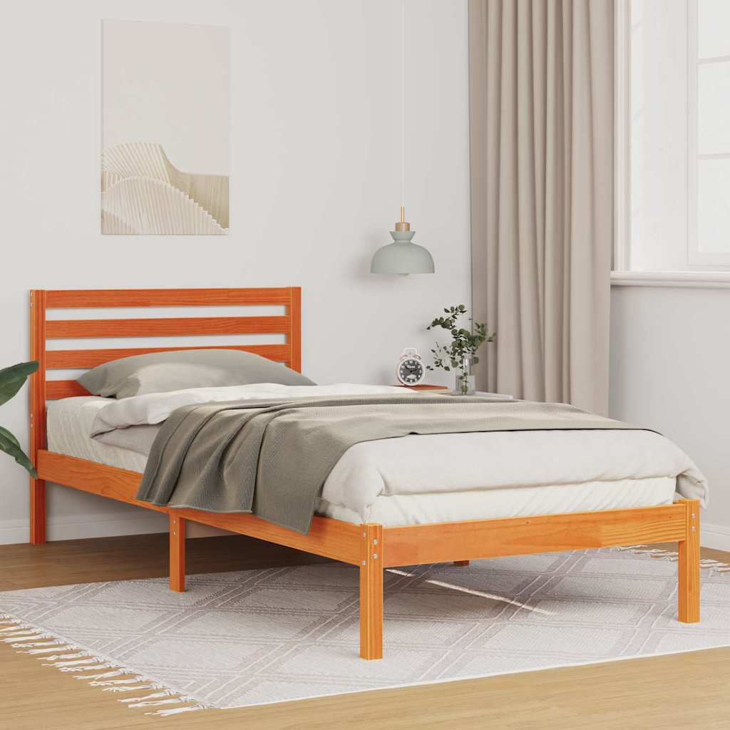 Bettrahmen Wachsbraun 80 x 210 cm Massives Kiefernholz