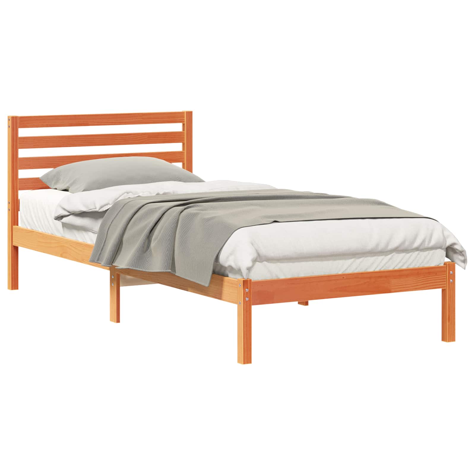 Bettrahmen Wachsbraun 90 x 210 cm Massives Kiefernholz