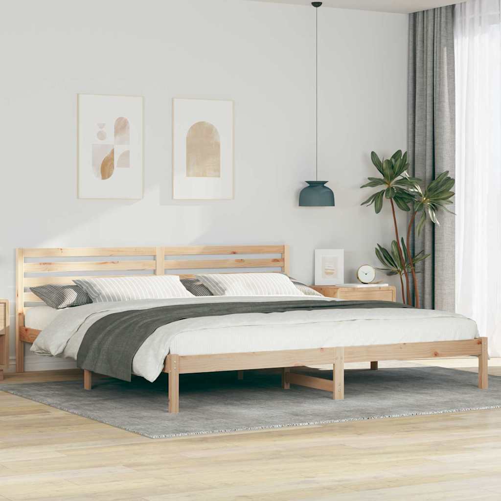 Bettrahmen mit Kopfteil Braun 200 x 210 cm Massives Kiefernholz