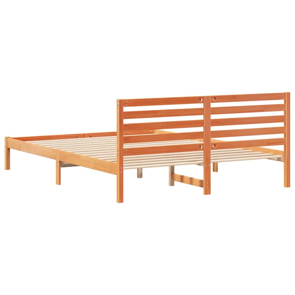 Bettrahmen Wachsbraun 160 x 220 cm Massives Kiefernholz