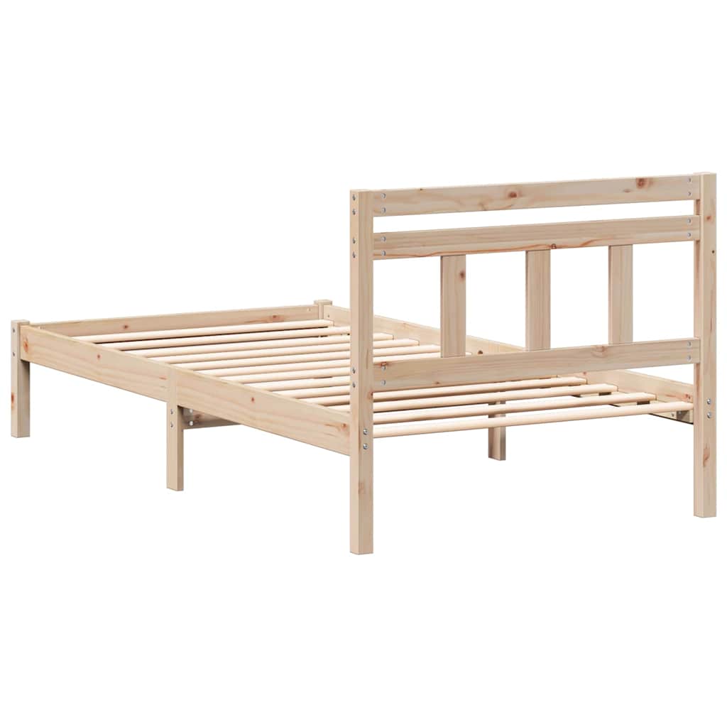 Bettrahmen Braun 75 x 190 cm Massives Kiefernholz
