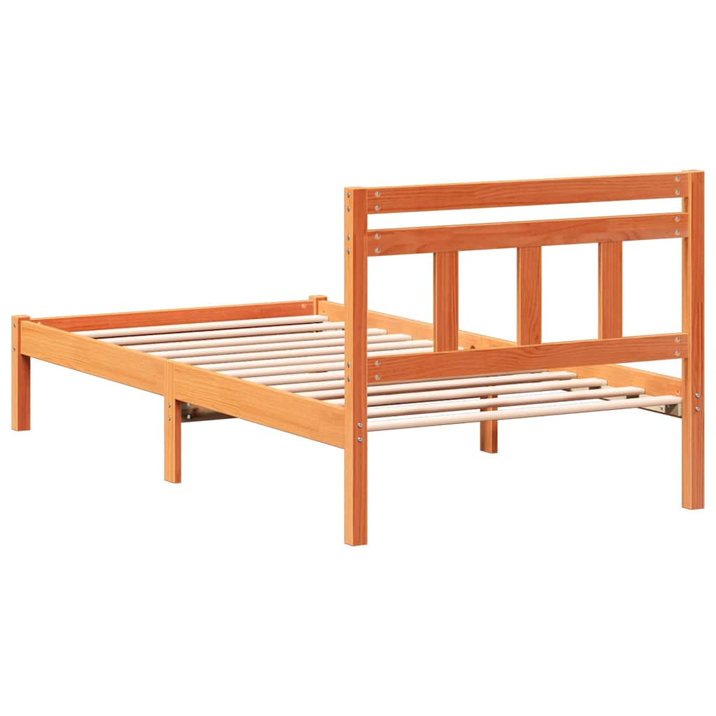Bettrahmen Braun 75 x 190 cm Massives Kiefernholz