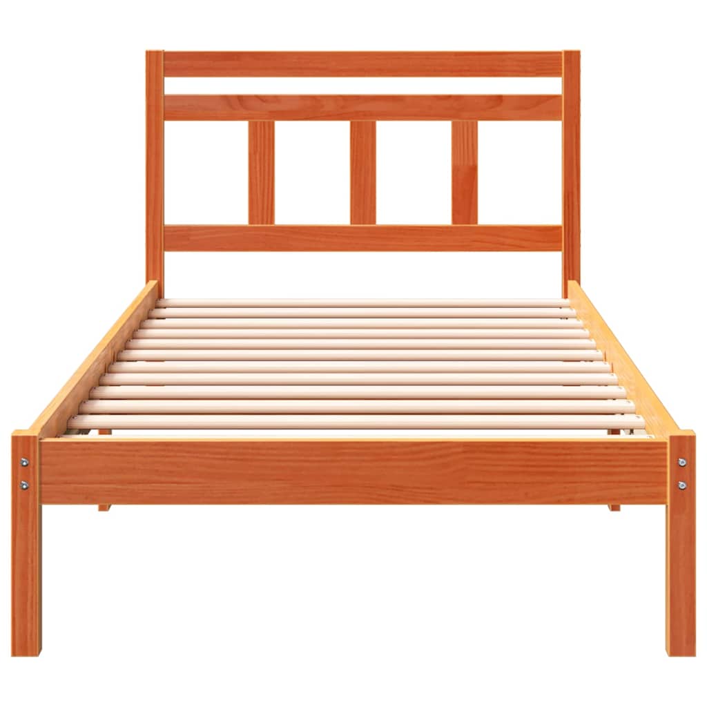Bettrahmen Braun 75 x 190 cm Massives Kiefernholz