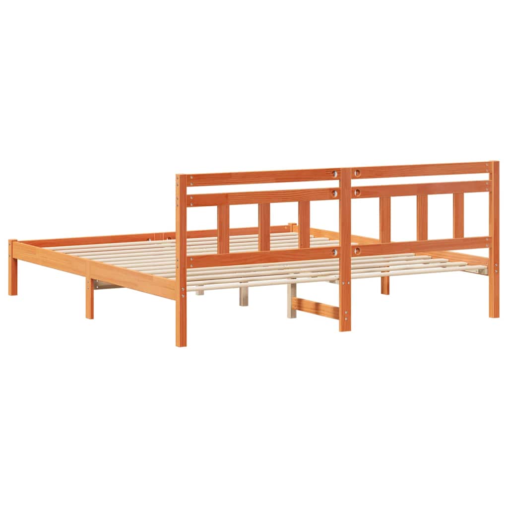 Bettrahmen Braun 200 x 200 cm Massives Kiefernholz