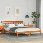 Bettrahmen Braun 160 x 200 cm Massives Kiefernholz