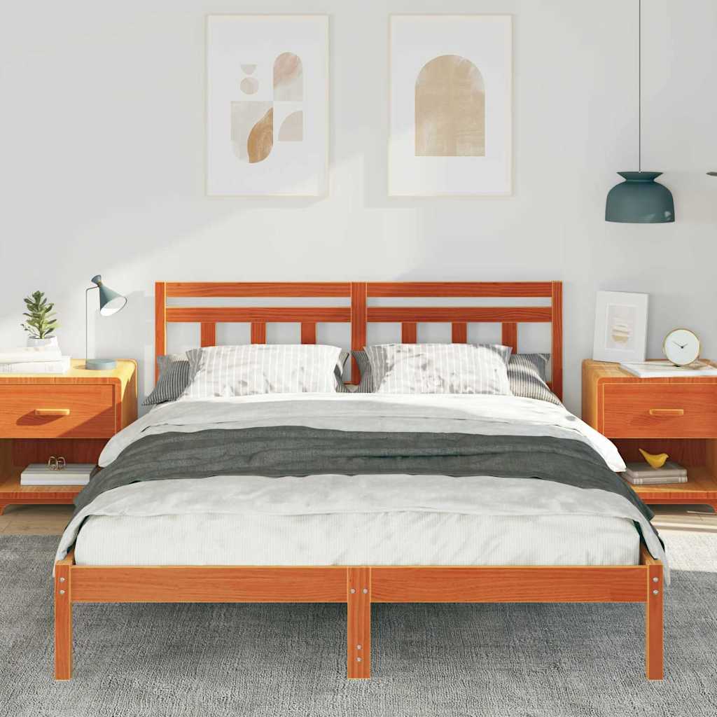 Bettrahmen Braun 160 x 200 cm Massives Kiefernholz