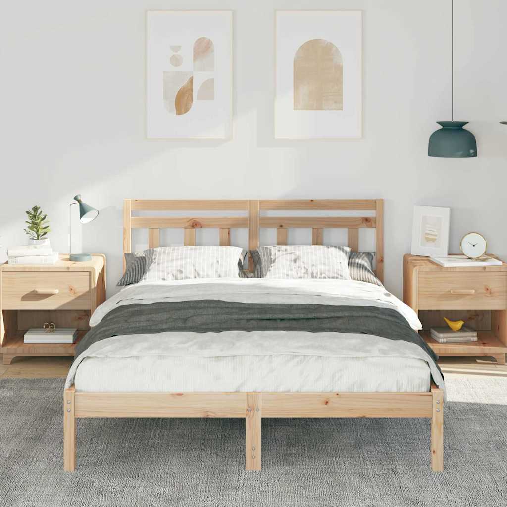 Bettrahmen Braun 120 x 200 cm Massives Kiefernholz