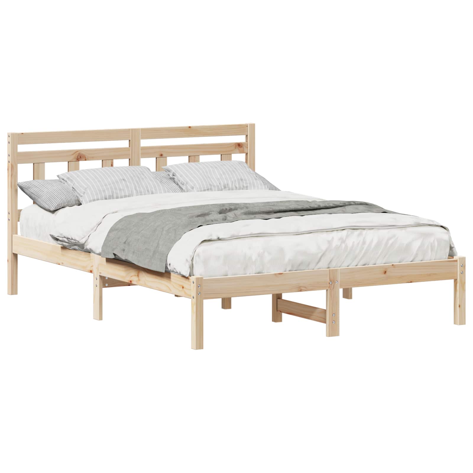 Bettrahmen Braun 120 x 190 cm Massives Kiefernholz