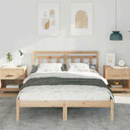 Bettrahmen Braun 140 x 190 cm Massives Kiefernholz