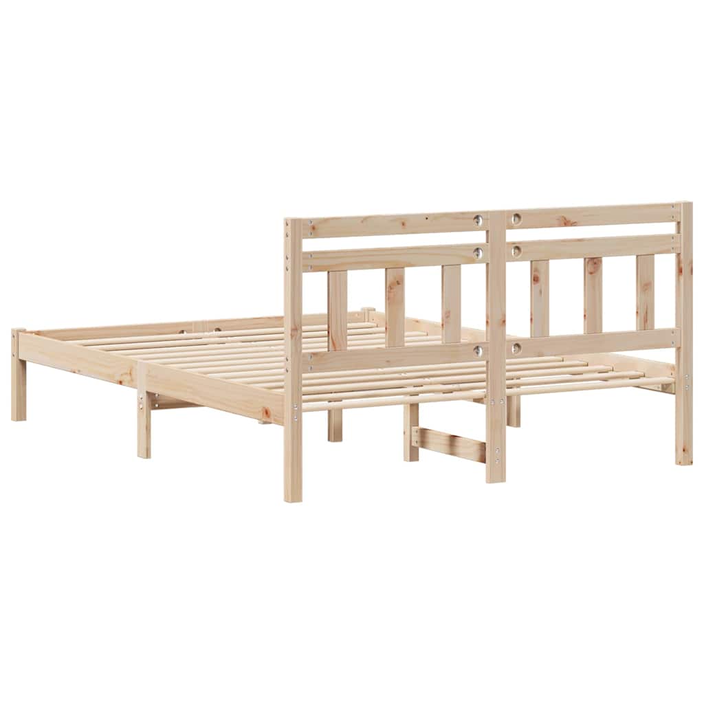 Bettrahmen Braun 140 x 190 cm Massives Kiefernholz