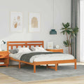 Bettrahmen Braun 140 x 190 cm Massives Kiefernholz
