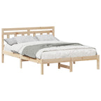 Bettrahmen Braun 135 x 190 cm Massives Kiefernholz