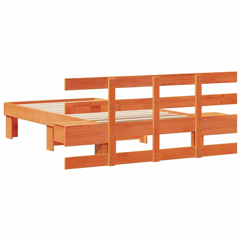 Bettrahmen Wachsbraun 100 x 200 cm Massives Kiefernholz