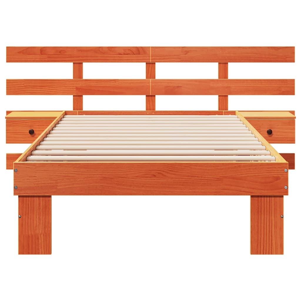Bettrahmen Wachsbraun 75 x 190 cm Massives Kiefernholz
