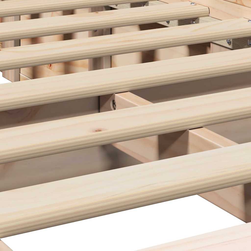 Bettrahmen Wachsbraun 75 x 190 cm Massives Kiefernholz