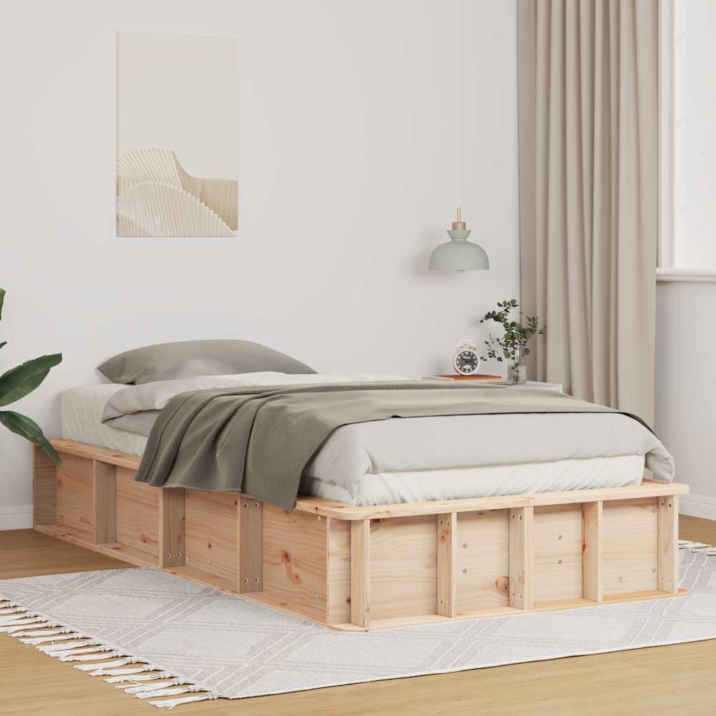 Bettrahmen Wachsbraun 75 x 190 cm Massives Kiefernholz