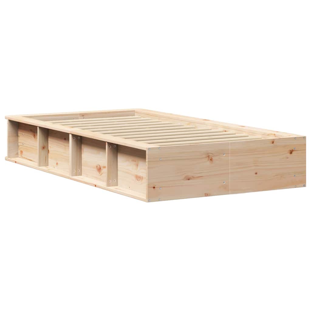 Bettrahmen Wachsbraun 75 x 190 cm Massives Kiefernholz