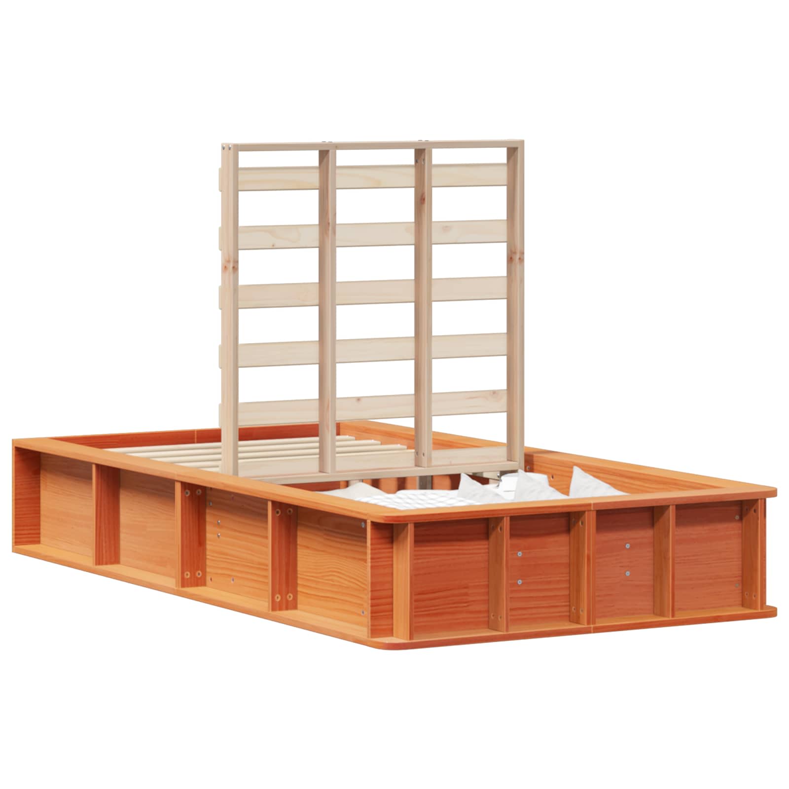 Bettrahmen Wachsbraun 75 x 190 cm Massives Kiefernholz