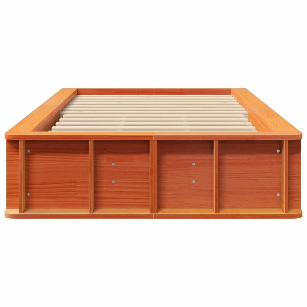 Bettrahmen Wachsbraun 75 x 190 cm Massives Kiefernholz