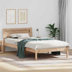 Bettrahmen mit Kopfteil Braun 100 x 200 cm Massives Kiefernholz