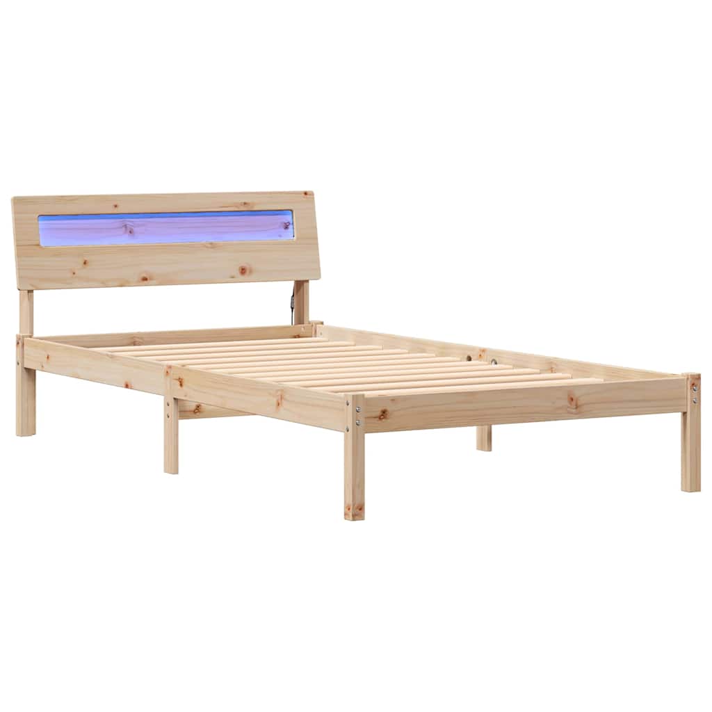Bettrahmen mit Kopfteil Braun 100 x 200 cm Massives Kiefernholz