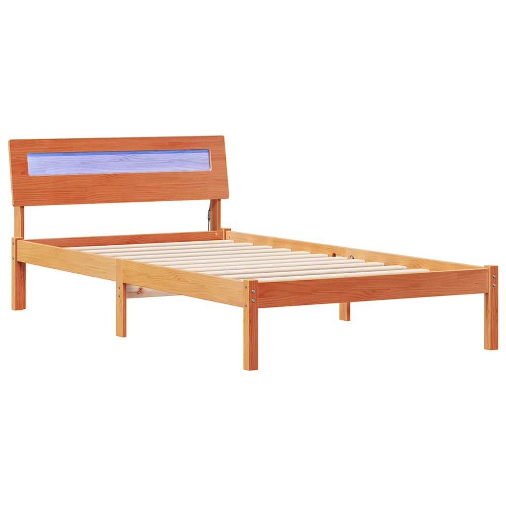 Bettrahmen Wachsbraun 90 x 200 cm Massives Kiefernholz