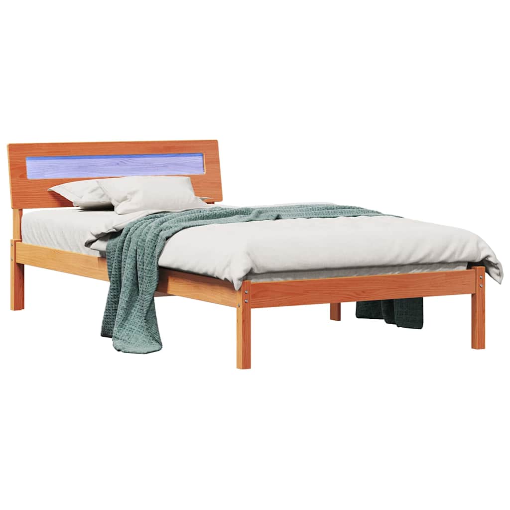 Bettrahmen Wachsbraun 80 x 200 cm Massives Kiefernholz