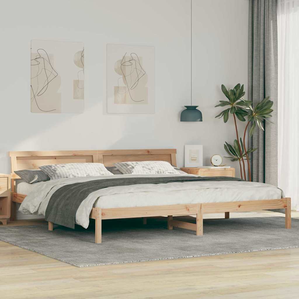 Bettrahmen mit Kopfteil Braun 180 x 200 cm Massives Kiefernholz