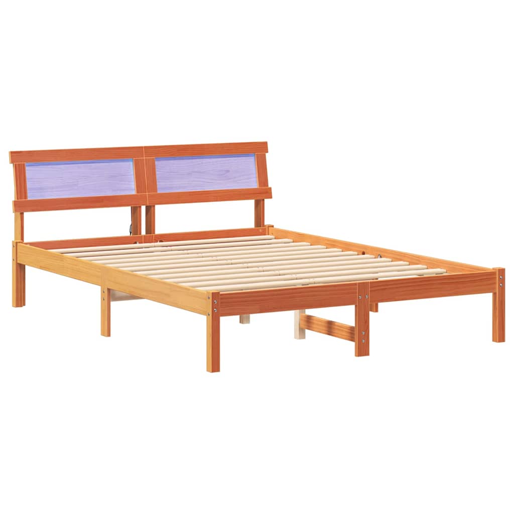 Bettrahmen Wachsbraun 120 x 190 cm Massives Kiefernholz