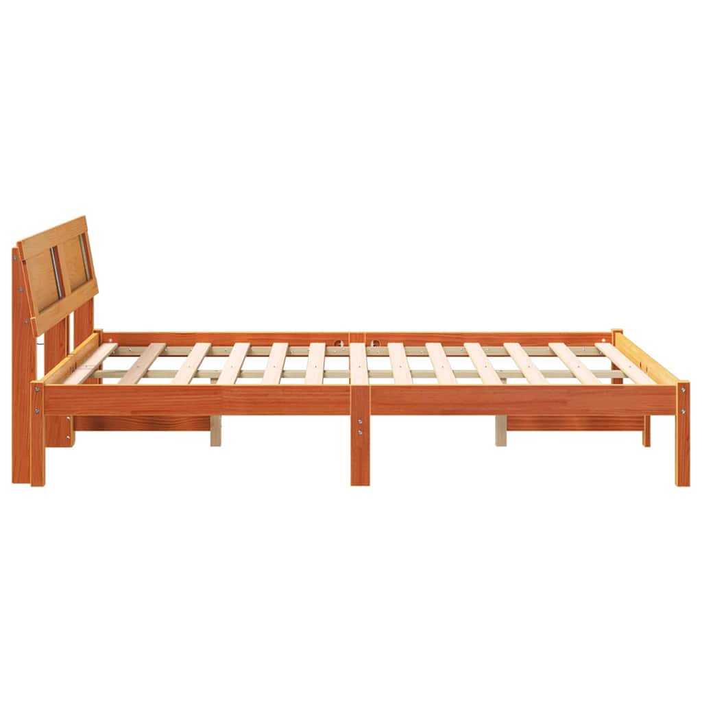 Bettrahmen Wachsbraun 120 x 190 cm Massives Kiefernholz