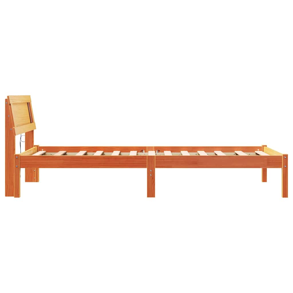 Bettrahmen Wachsbraun 100 x 200 cm Massives Kiefernholz