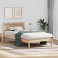 Bettrahmen mit Kopfteil Braun 90 x 200 cm Massives Kiefernholz
