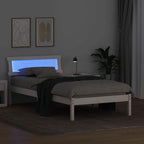 Bettrahmen mit Kopfteil Weiß 80 x 200 cm Massives Kiefernholz