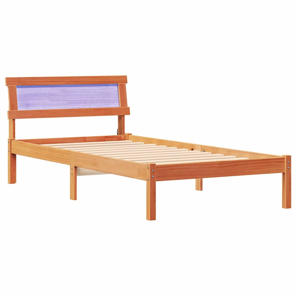 Bettrahmen Wachsbraun 90 x 190 cm Massives Kiefernholz
