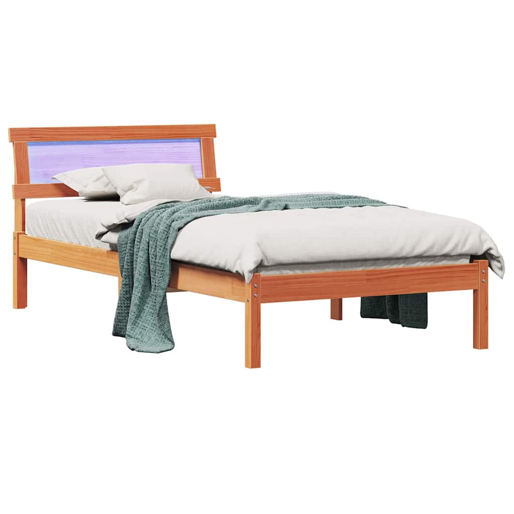 Bettrahmen Wachsbraun 90 x 190 cm Massives Kiefernholz