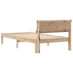 Bettrahmen mit Kopfteil Braun 75 x 190 cm Massives Kiefernholz