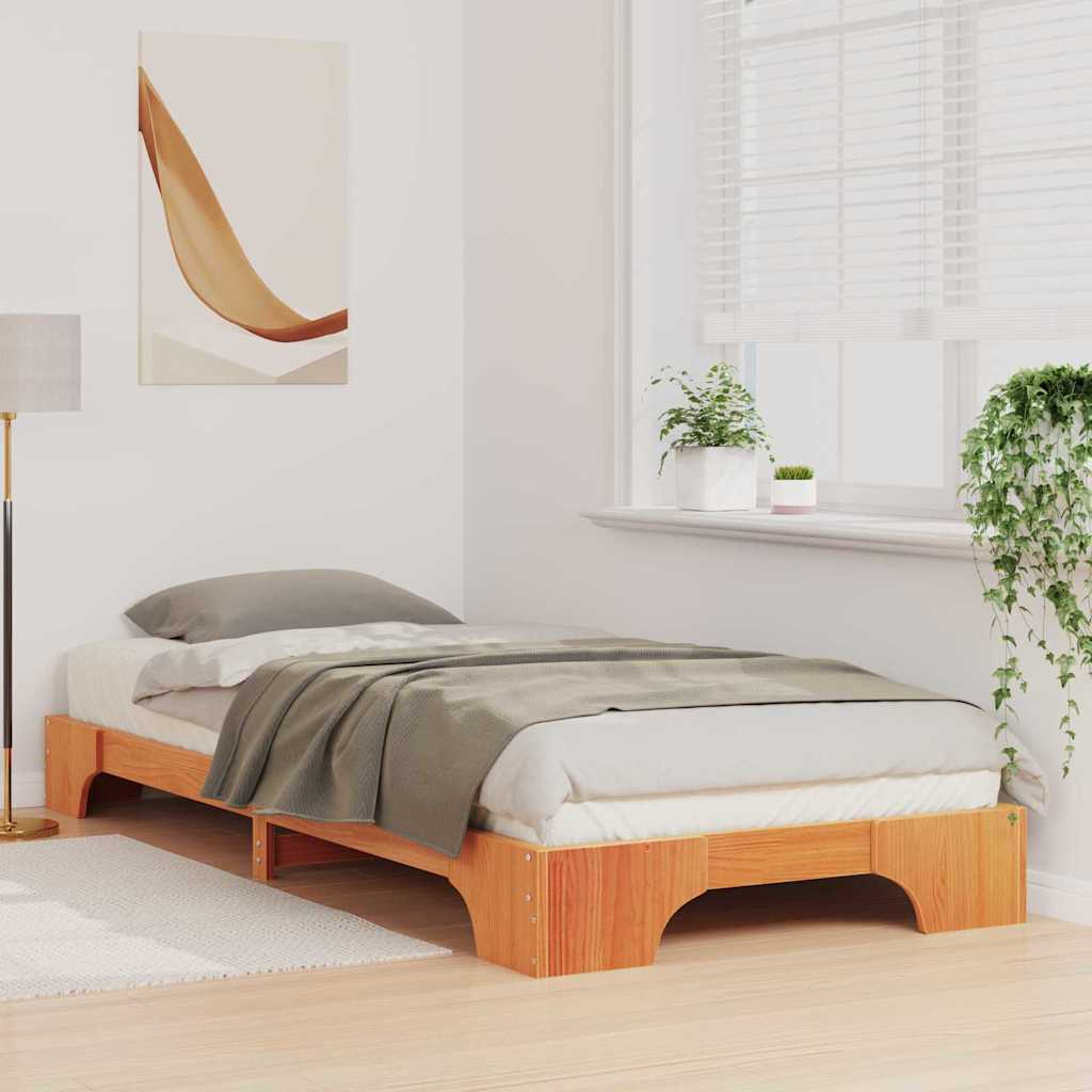 Bettrahmen Braun 80 x 210 cm Massives Kiefernholz
